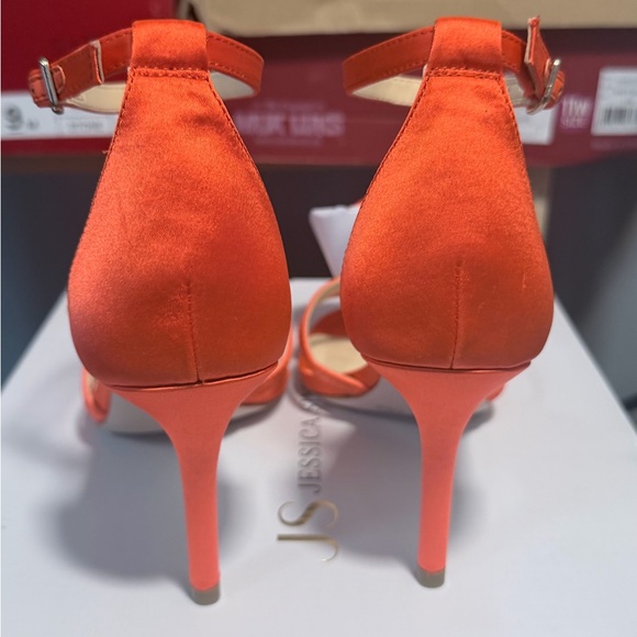 New in Box Jessica Simpson Vibrant Tangerine Heels Sandals Size 6.5 - Picture 7 of 7